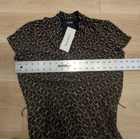 Lauren Ralph Lauren Black Dress Woth Gold Rings - Size 4 - Black Label - Picture 4 of 7